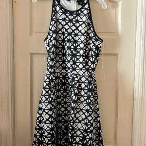 HUF Black and White Geometric Mini Dress